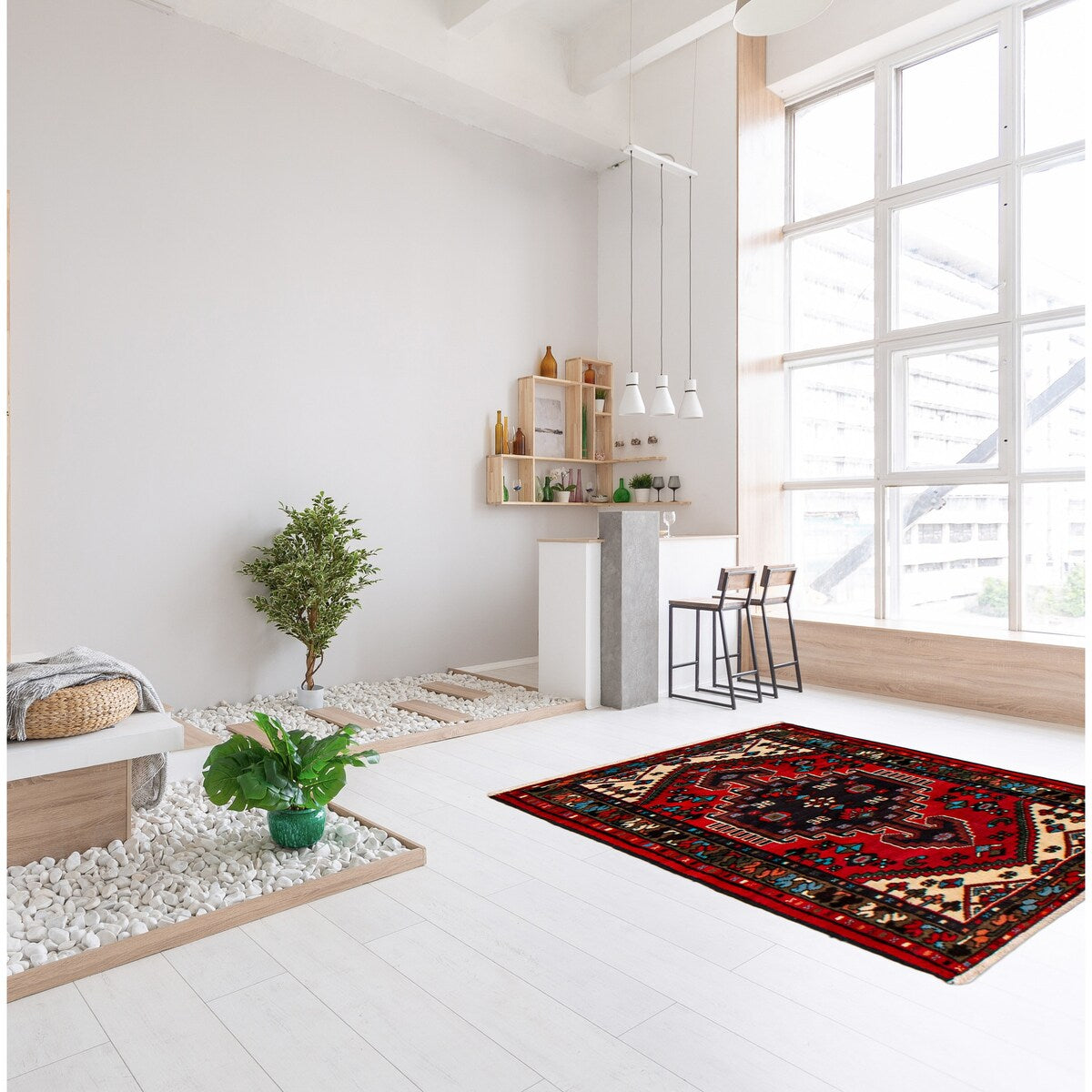 ECARPETGALLERY Hand-knotted Andelz Red Wool Rug - 2'8 x 4'2