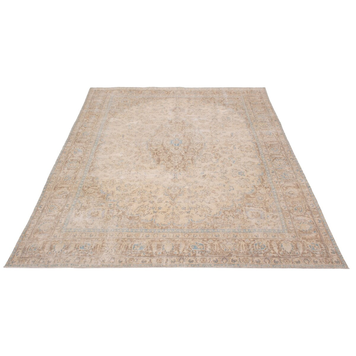 ECARPETGALLERY Hand-knotted Antalya Vintage Beige Wool Rug - 9'3 x 12'4