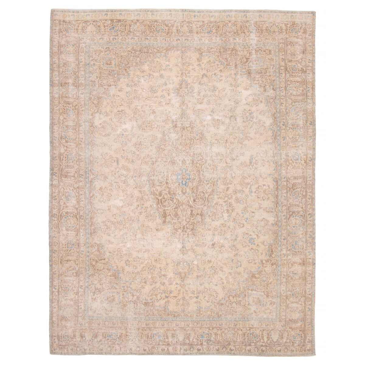 ECARPETGALLERY Hand-knotted Antalya Vintage Beige Wool Rug - 9'3 x 12'4