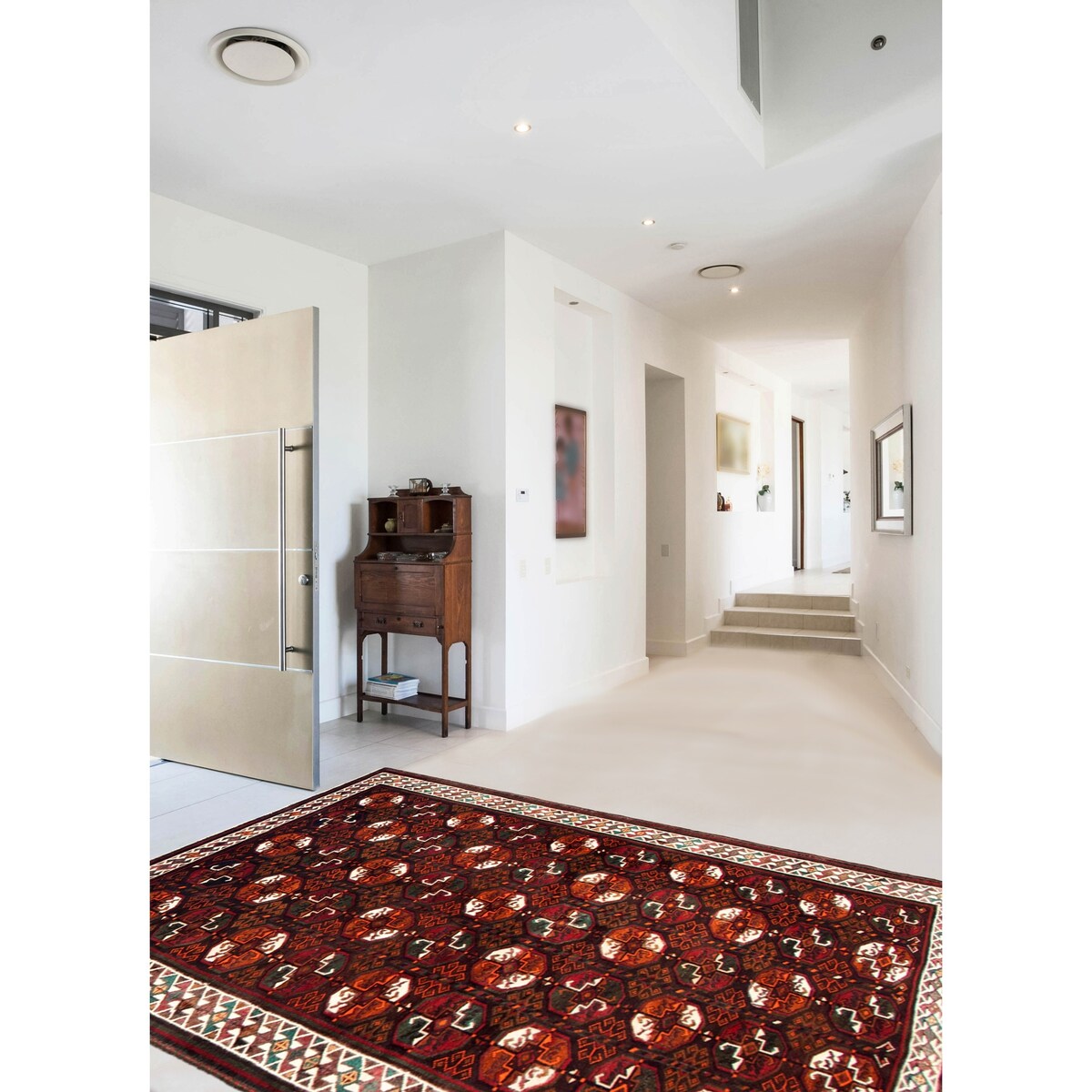 ECARPETGALLERY Hand-knotted Authentic Turkish Dark Brown Wool Rug - 4'0 x 6'10