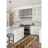 Hand-knotted British Raj Black Wool Rug - 2'8" x 10'4" Runner/2'8 x 10'4