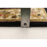 Hand-knotted British Raj Black Wool Rug - 2'8" x 10'4" Runner/2'8 x 10'4