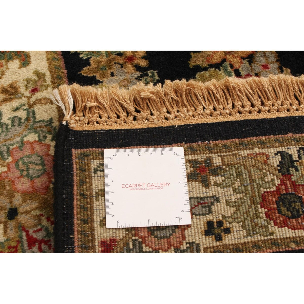 Hand-knotted British Raj Black Wool Rug - 2'8" x 10'4" Runner/2'8 x 10'4