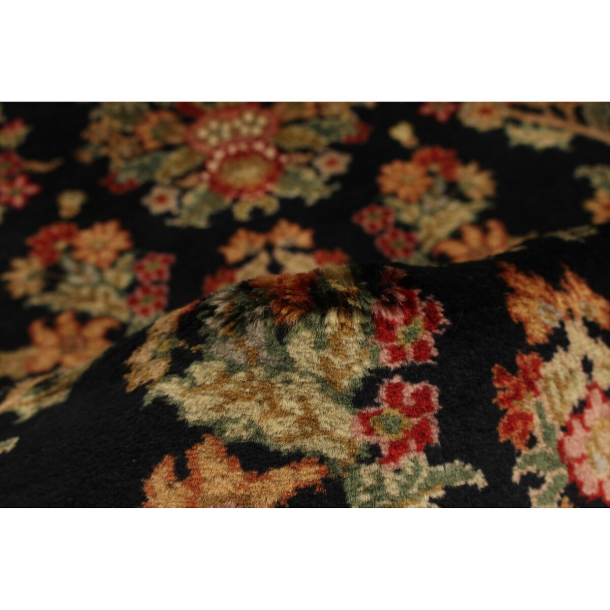 Hand-knotted British Raj Black Wool Rug - 2'8" x 10'4" Runner/2'8 x 10'4