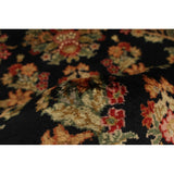 Hand-knotted British Raj Black Wool Rug - 2'8" x 10'4" Runner/2'8 x 10'4