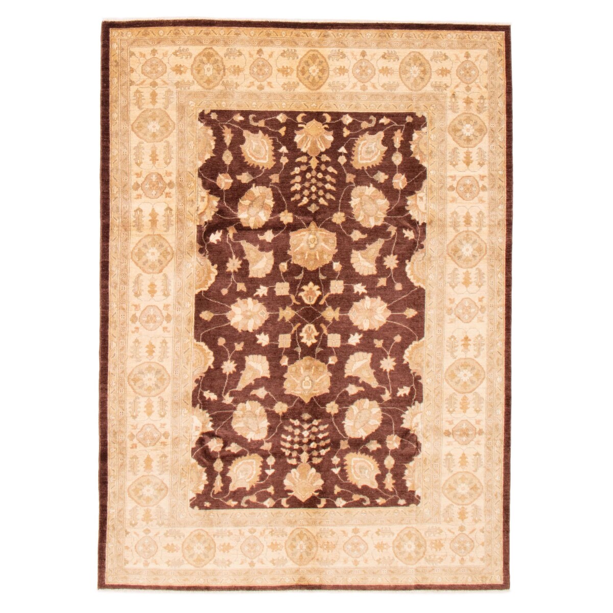 ECARPETGALLERY Hand-knotted Chobi Finest Dark Brown Wool Rug - 6'5 x 8'6