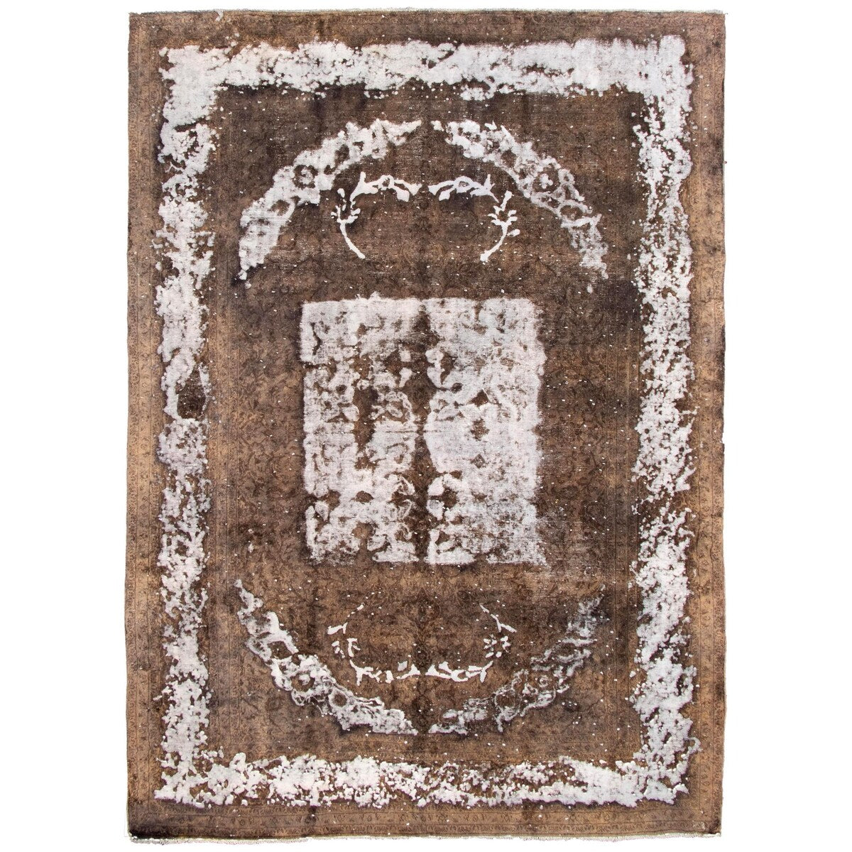 Hand-knotted Color Transition Brown Wool Rug - 9'6 x 13'1