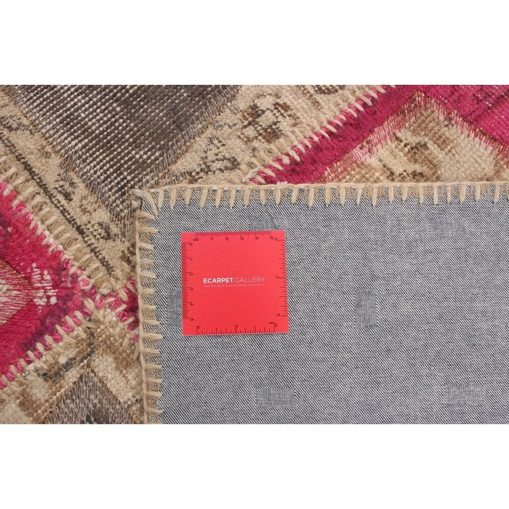 ECARPETGALLERY Hand-knotted Color Transition Patch Cream Wool Rug - 5'9 x 7'11