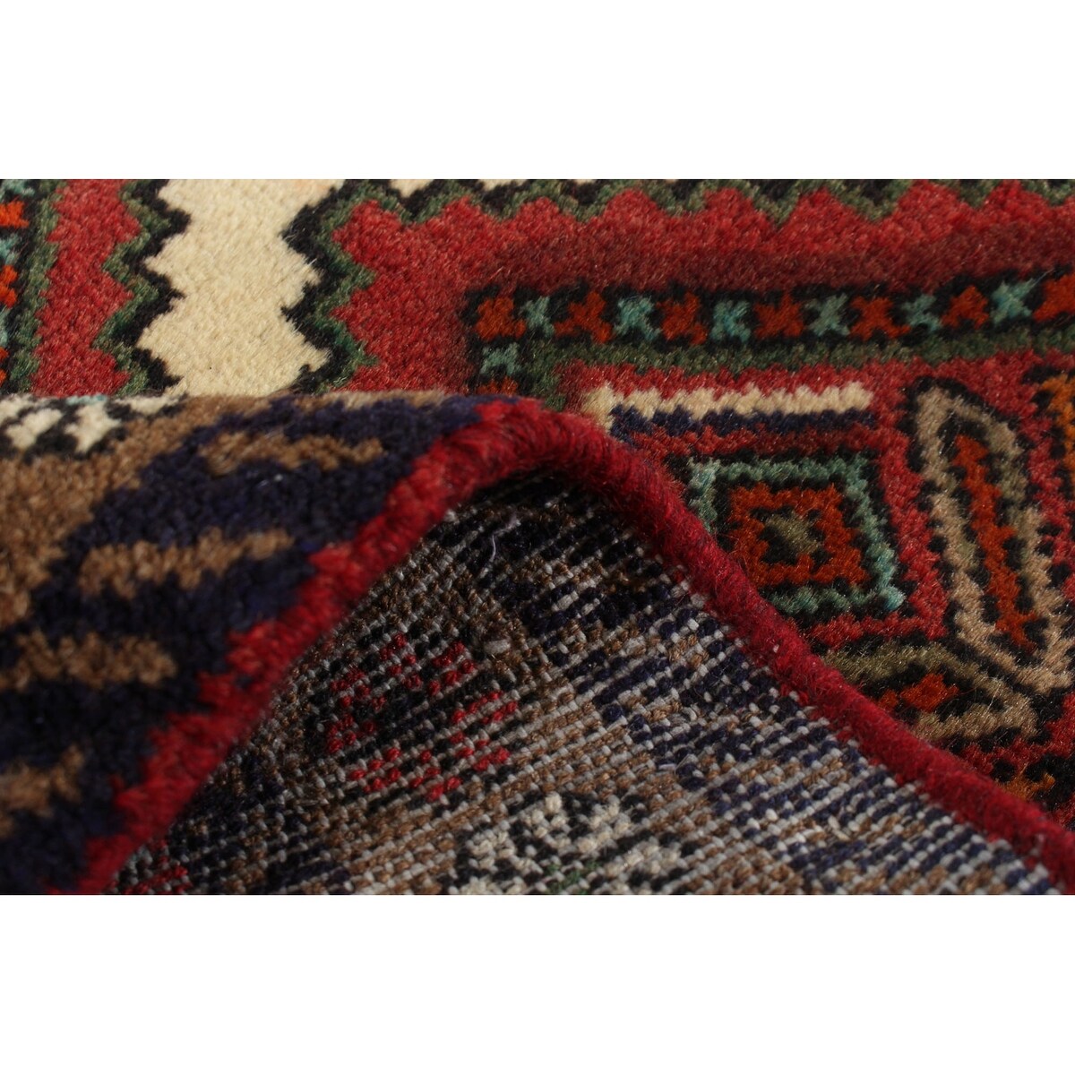 Hand-knotted Darjazin Cream, Red Wool Rug - 2'6" x 5'9" Runner/2'6 x 5'9