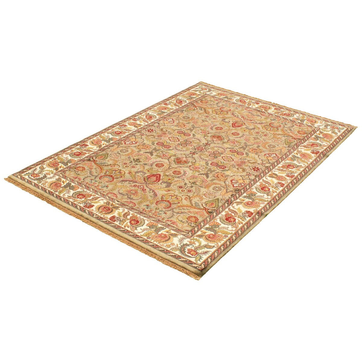 Hand-knotted Essex Green Wool Rug - 6'1" x 8'10"/6'1 x 8'10