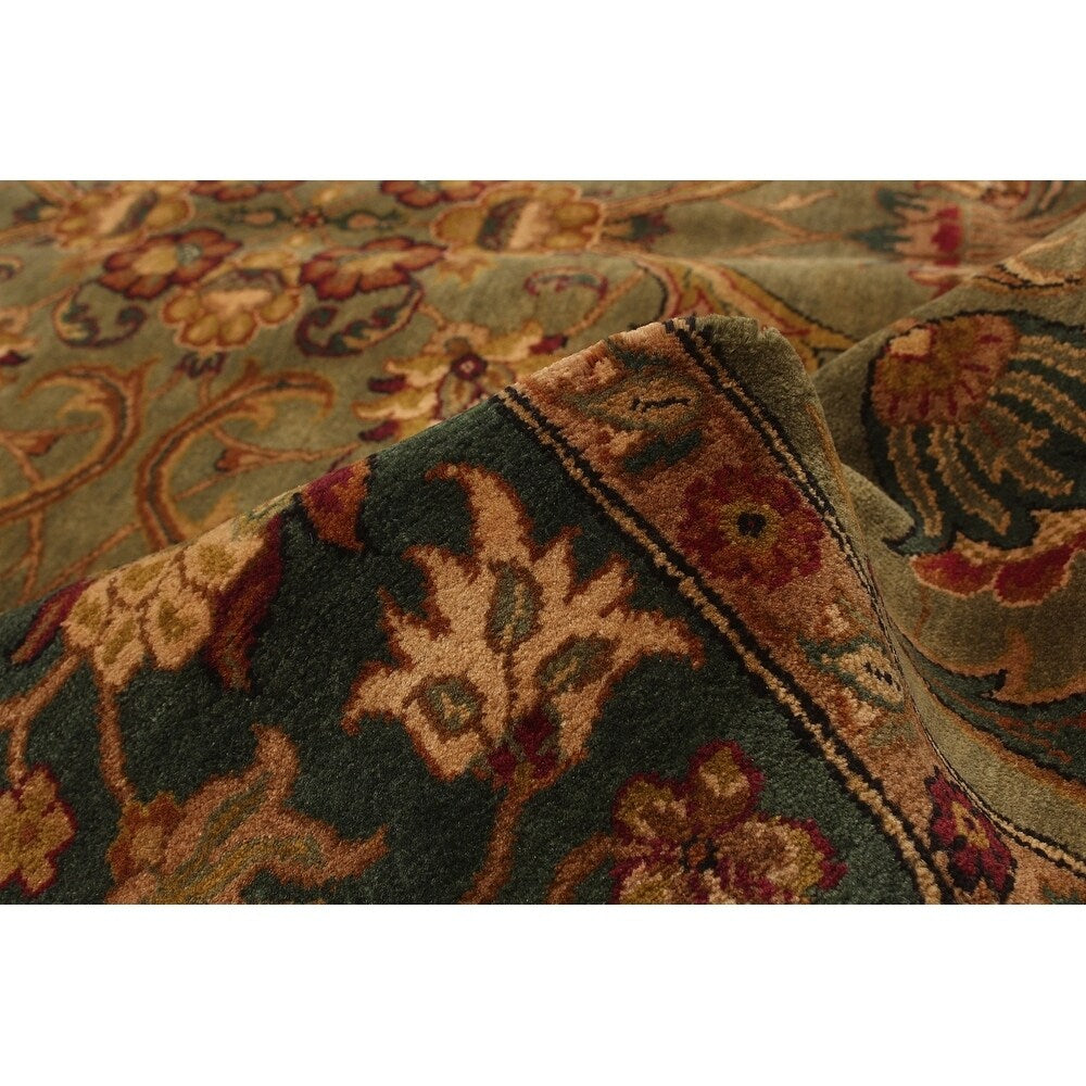 ECARPETGALLERY Hand-knotted Finest Agra Jaipur Dark Olive Green Wool Rug - 7'9 x 9'8