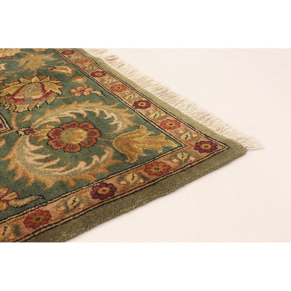 ECARPETGALLERY Hand-knotted Finest Agra Jaipur Dark Olive Green Wool Rug - 7'9 x 9'8