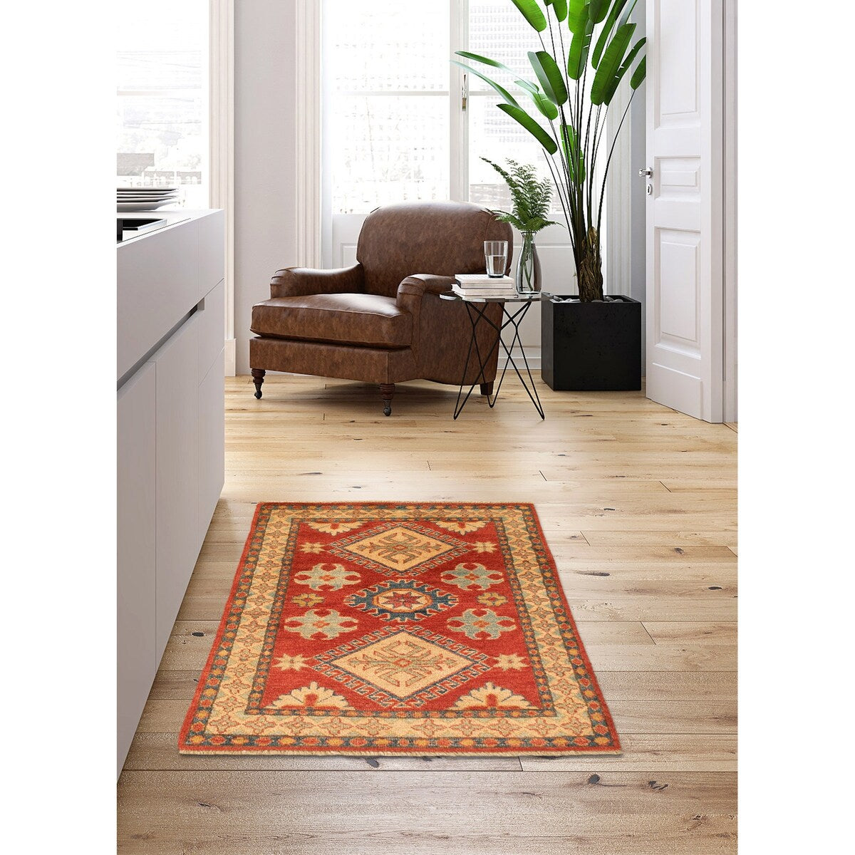 Hand-knotted Finest Gazni Red Wool Rug - 2'5 x 4'3/2'5" x 4'3"