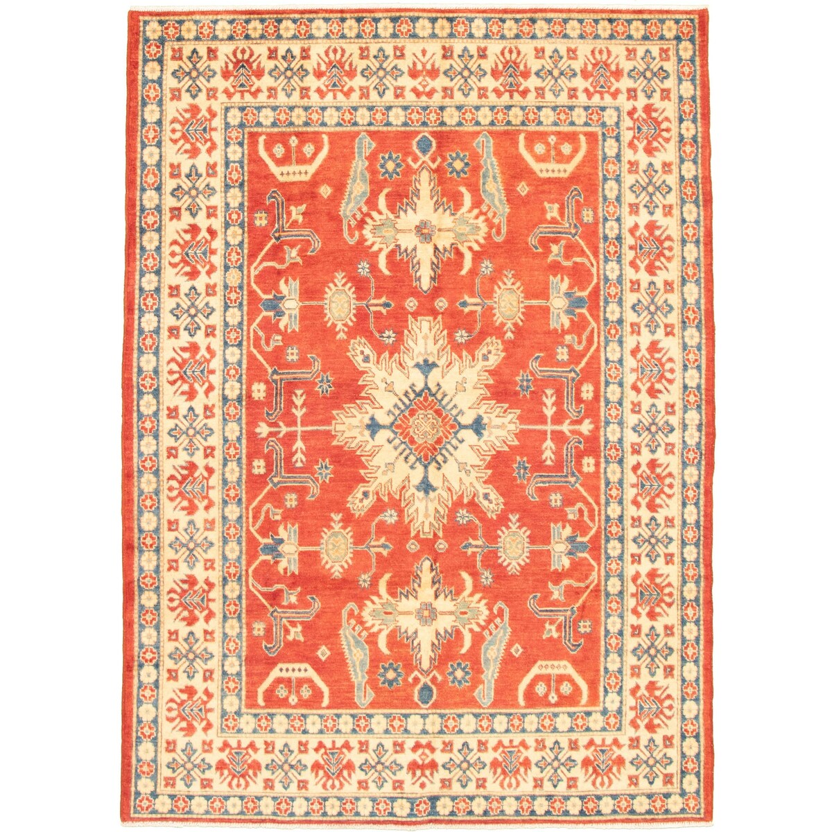Hand-knotted Finest Gazni Red Wool Rug - 6'0 x 8'6/6'0" x 8'6"