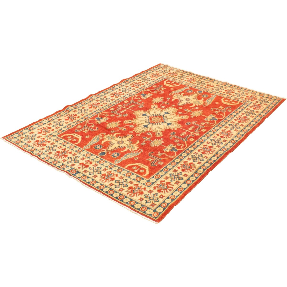 Hand-knotted Finest Gazni Red Wool Rug - 6'0 x 8'6/6'0" x 8'6"