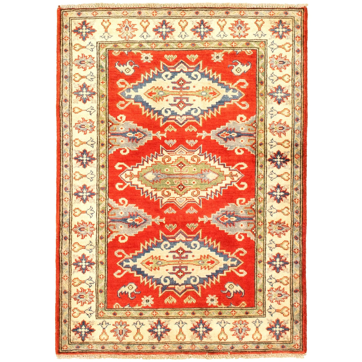 ECARPETGALLERY Hand-knotted Finest Gazni Red Wool Rug - 3'4 x 4'8