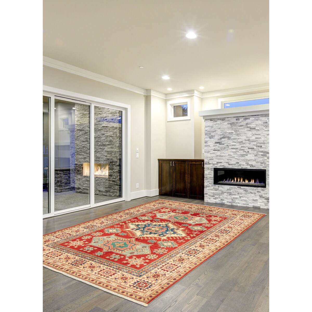 Hand-knotted Finest Gazni Red Wool Rug - 5'2 x 6'8/5'2" x 6'8"