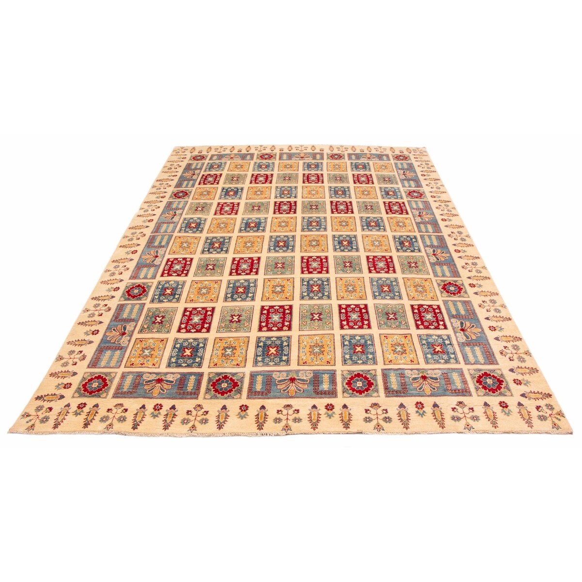 ECARPETGALLERY Hand-knotted Finest Ghazni Cream Wool Rug - 9'9 x 13'6