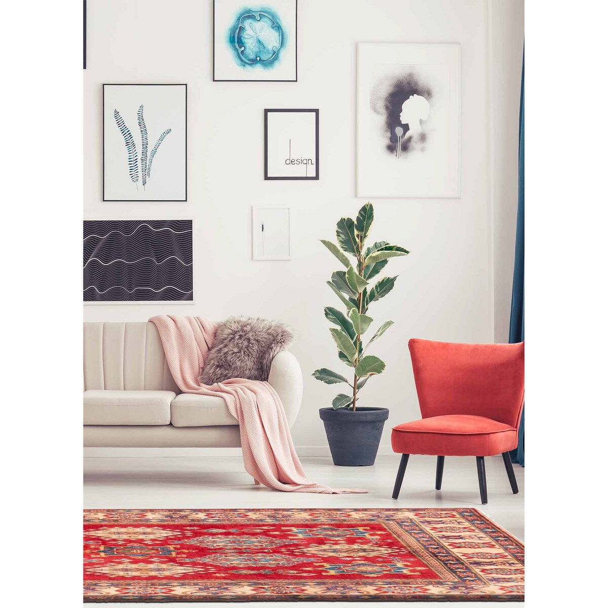 ECARPETGALLERY Hand-knotted Finest Ghazni Red Wool Rug - 5'9 x 9'0