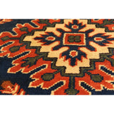 ECARPETGALLERY Hand-knotted Finest Kargahi Dark Navy Wool Rug - 2'9 x 9'10
