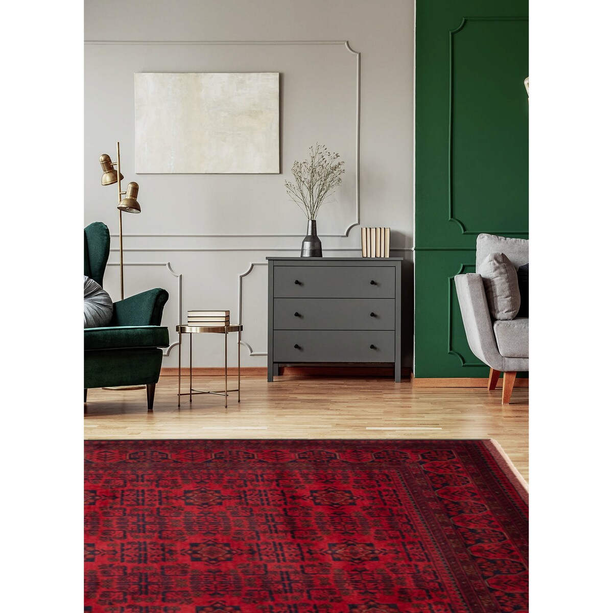 ECARPETGALLERY Hand-knotted Finest Khal Mohammadi Red Rug - 6'5 x 9'9
