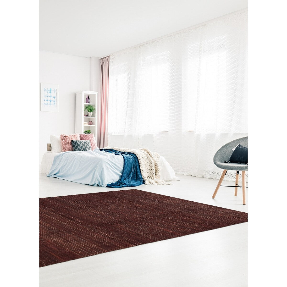 ECARPETGALLERY Hand-knotted Finest Peshawar Ziegler Burgundy Wool Rug - 7'10 x 9'11