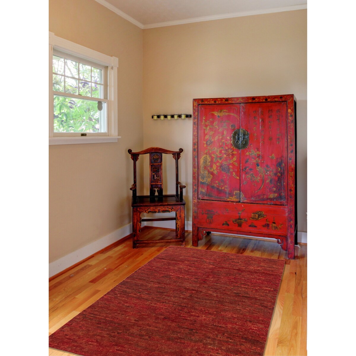 ECARPETGALLERY Hand-knotted Finest Peshawar Ziegler Red Wool Rug - 6'0 x 8'9