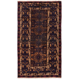Hand-knotted Finest Rizbaft Brown Wool Rug - 3'6" x 6'5"/3'6 x 6'5