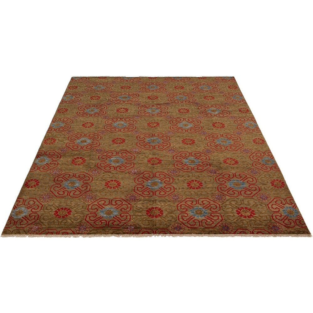 ECARPETGALLERY Hand-knotted Finest Ushak Brown Wool Rug - 8'0 x 10'0