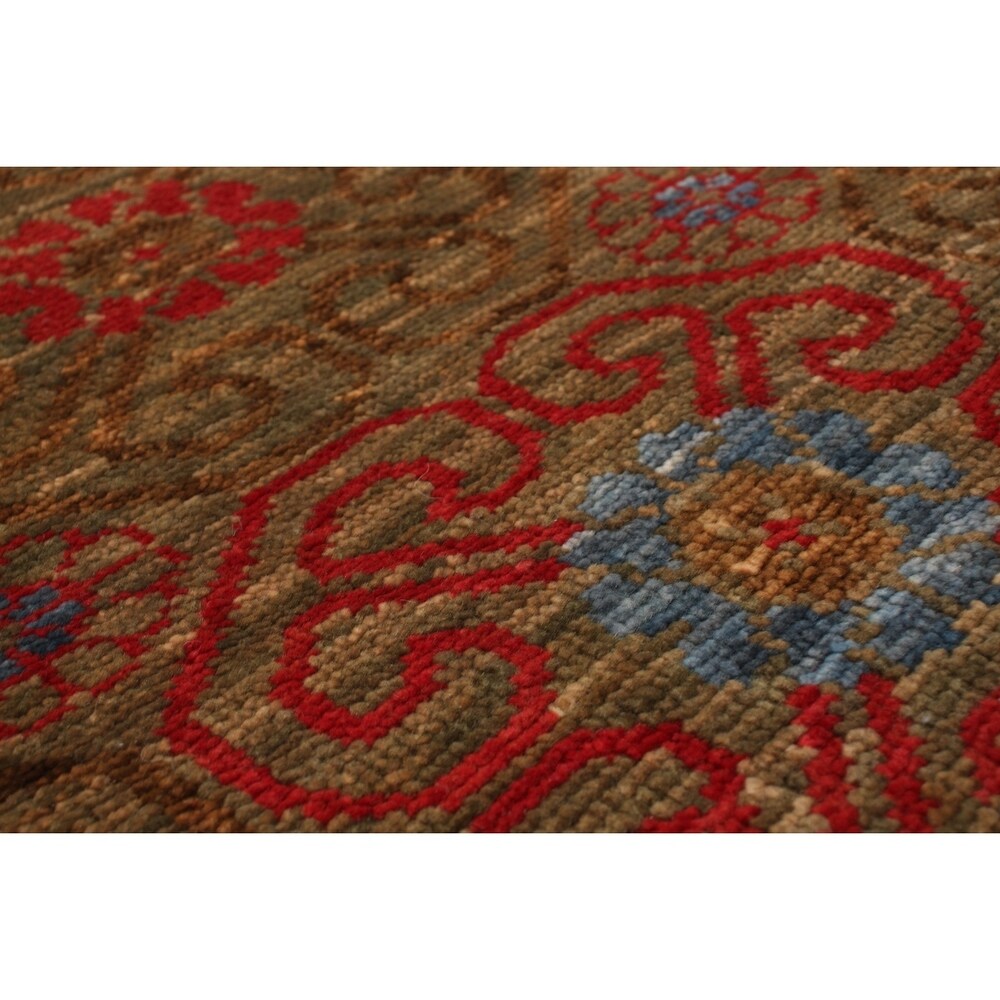 ECARPETGALLERY Hand-knotted Finest Ushak Brown Wool Rug - 8'0 x 10'0
