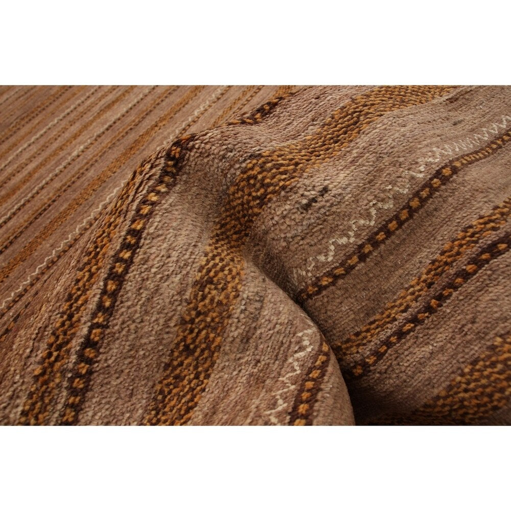 ECARPETGALLERY Hand-knotted Finest Ziegler Chobi Brown Wool Rug - 3'2 x 10'2