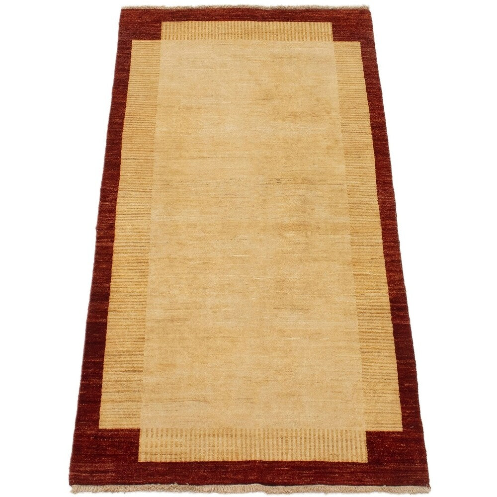 Hand-knotted Ziegler Chobi Cream Wool Rug - 3'2" x 6'6"/3'2 x 6'6