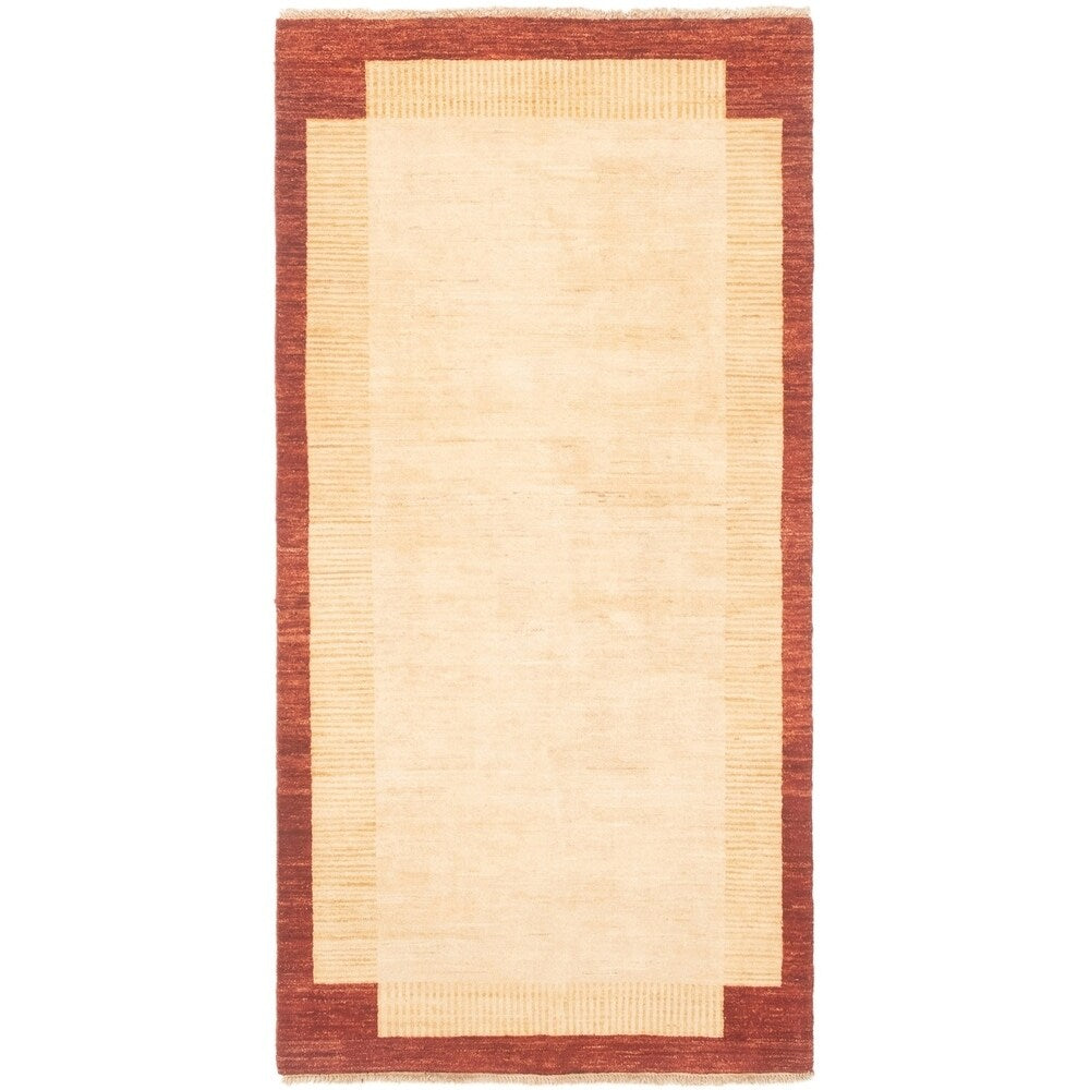 Hand-knotted Ziegler Chobi Cream Wool Rug - 3'2" x 6'6"/3'2 x 6'6