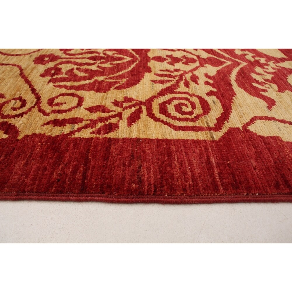 ECARPETGALLERY Hand-knotted Finest Ziegler Chobi Red Tan Wool Rug - 8'4 x 9'6