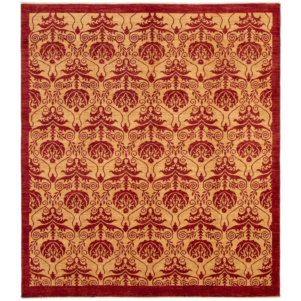 ECARPETGALLERY Hand-knotted Finest Ziegler Chobi Red Tan Wool Rug - 8'4 x 9'6