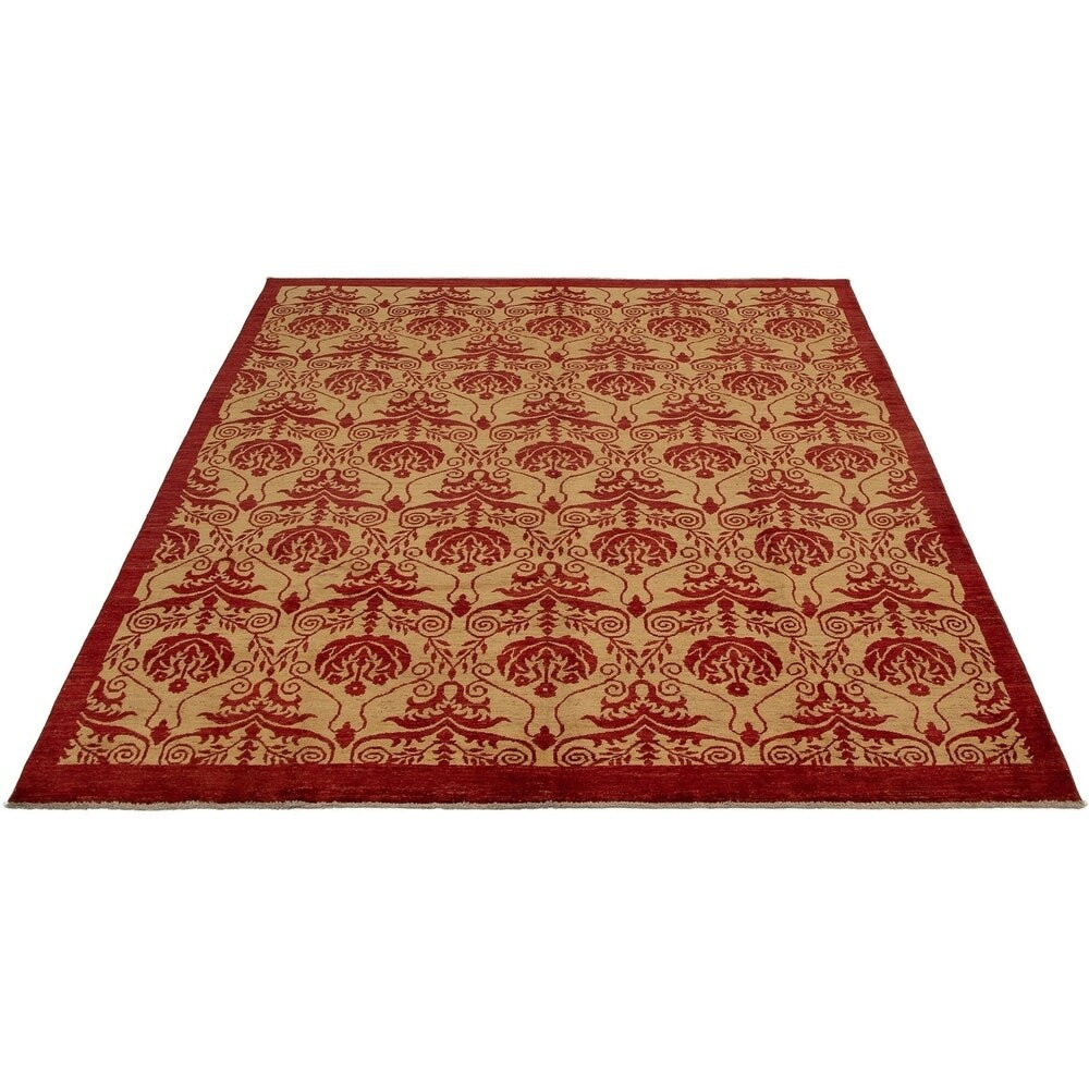 ECARPETGALLERY Hand-knotted Finest Ziegler Chobi Red Tan Wool Rug - 8'4 x 9'6