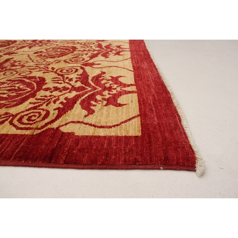 ECARPETGALLERY Hand-knotted Finest Ziegler Chobi Red Tan Wool Rug - 8'4 x 9'6