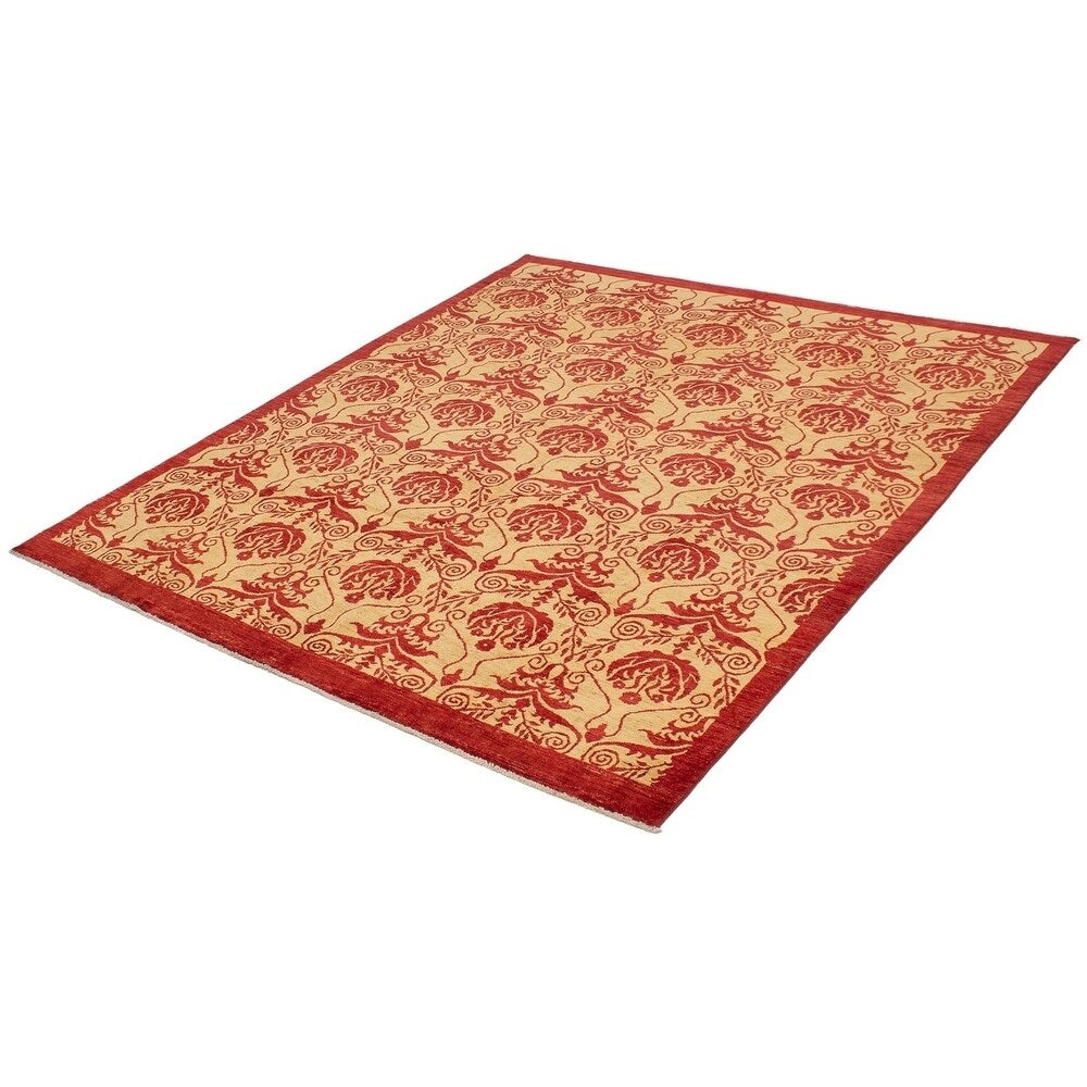 ECARPETGALLERY Hand-knotted Finest Ziegler Chobi Red Tan Wool Rug - 8'4 x 9'6
