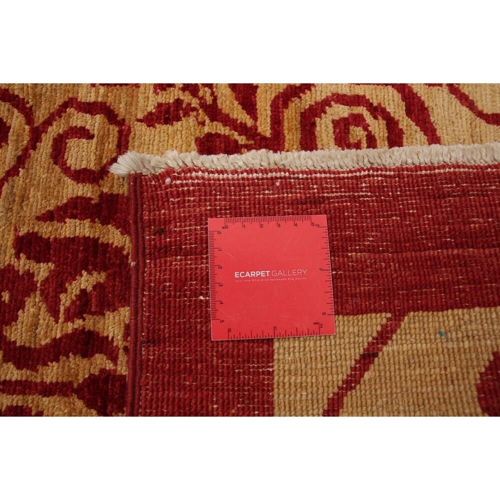 ECARPETGALLERY Hand-knotted Finest Ziegler Chobi Red Tan Wool Rug - 8'4 x 9'6