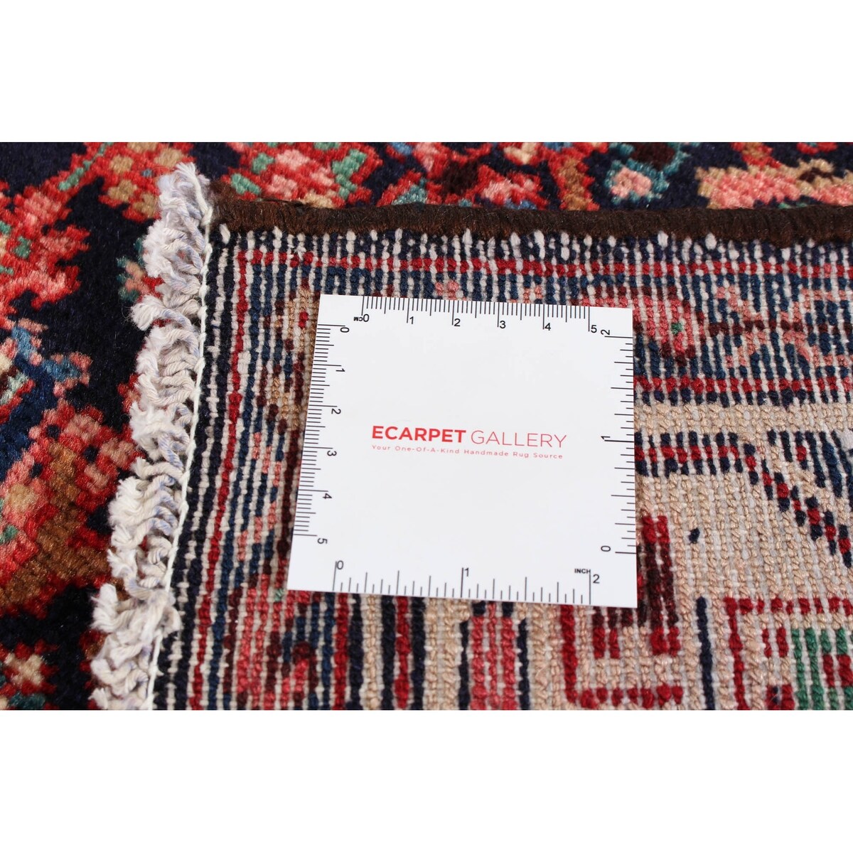 Hand-knotted Hamadan Navy Wool Rug - 3'6 x 10'3