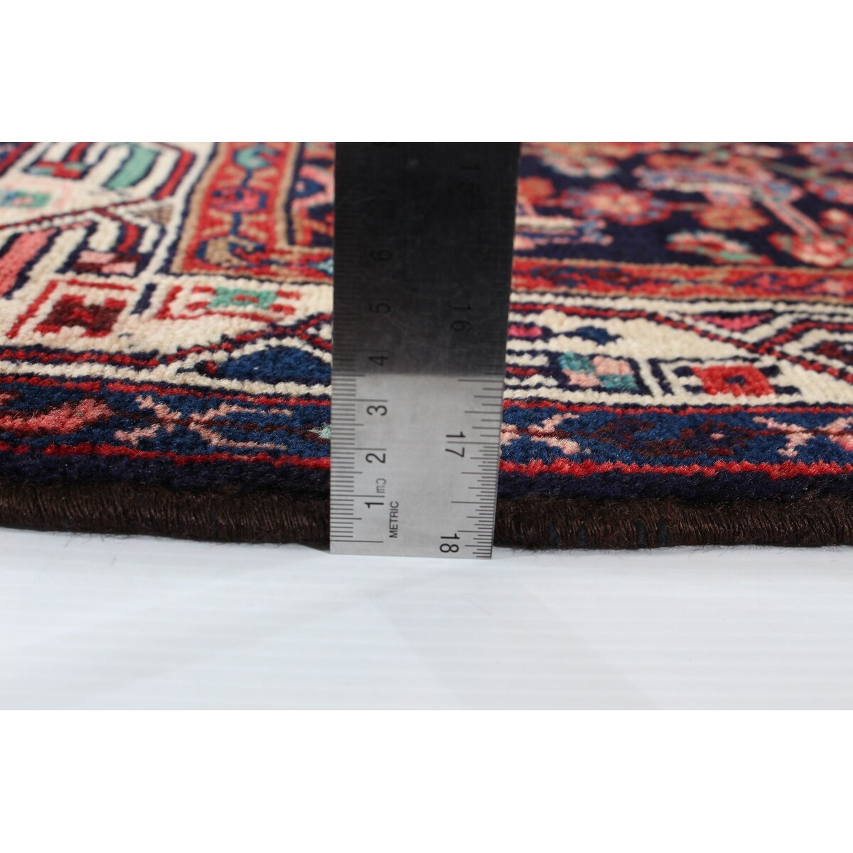 Hand-knotted Hamadan Navy Wool Rug - 3'6 x 10'3