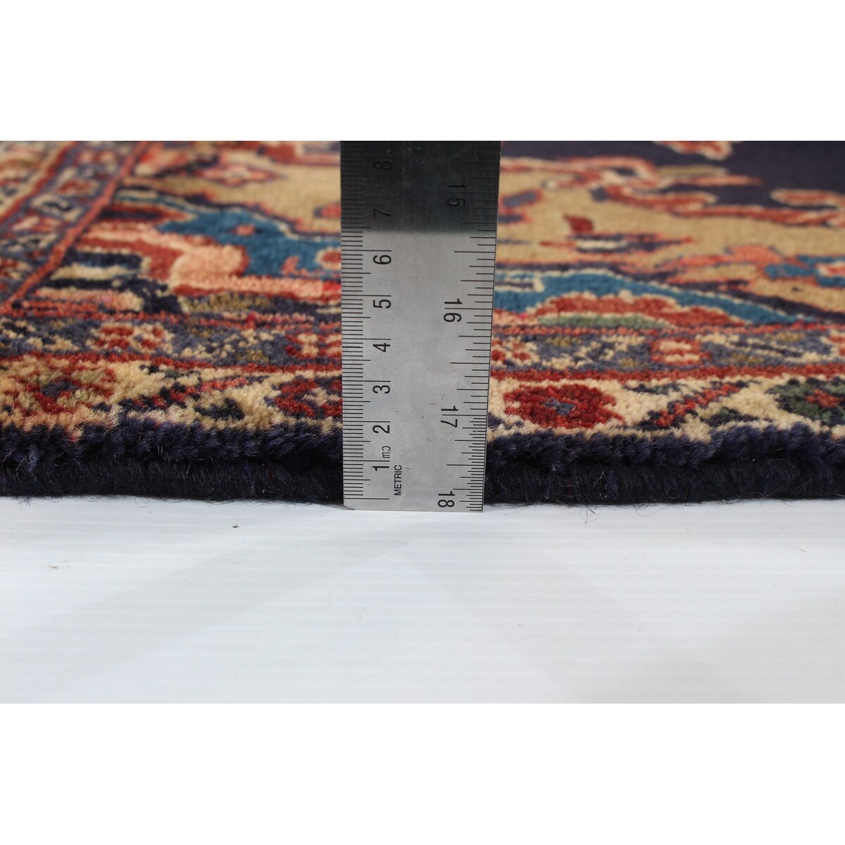 Hand-knotted Hamadan Navy Wool Rug - 3'10 x 9'4