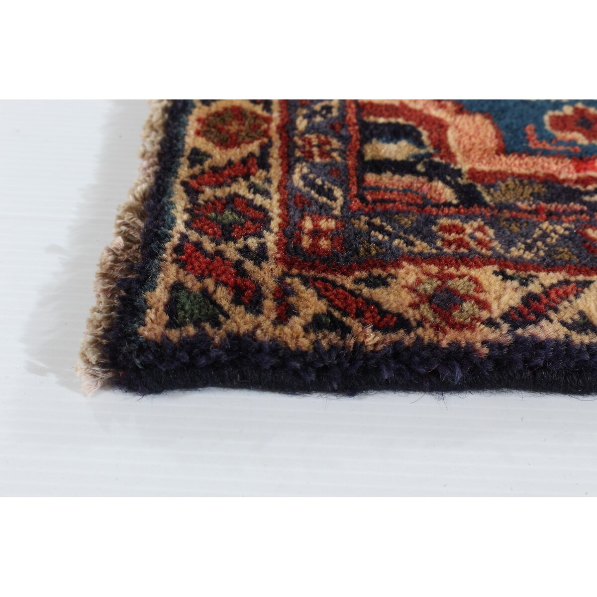 Hand-knotted Hamadan Navy Wool Rug - 3'10 x 9'4