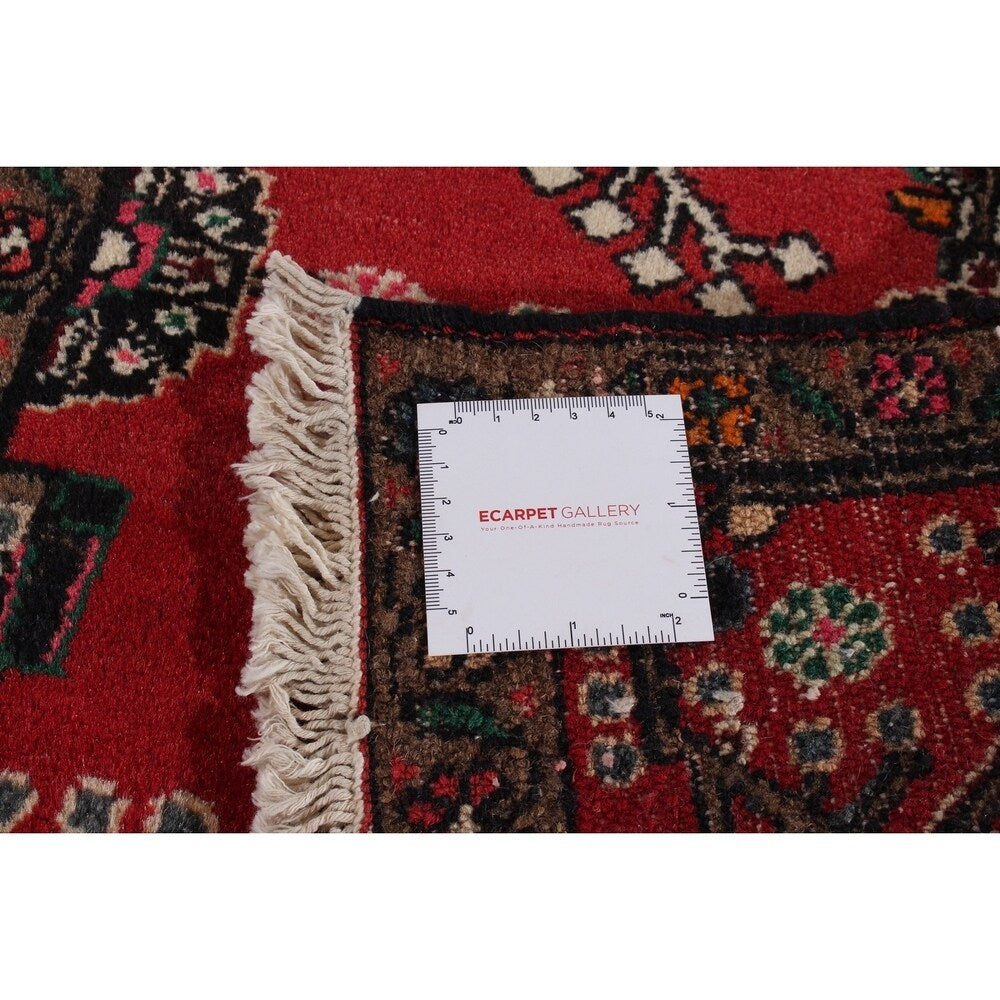 ECARPETGALLERY Hand-knotted Hamadan Red Wool Rug - 2'0 x 2'5