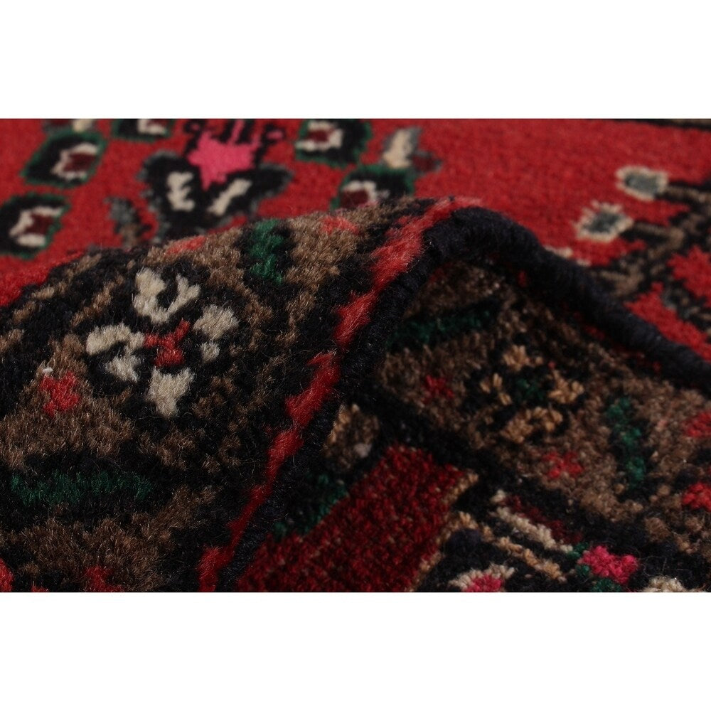 ECARPETGALLERY Hand-knotted Hamadan Red Wool Rug - 2'0 x 2'5