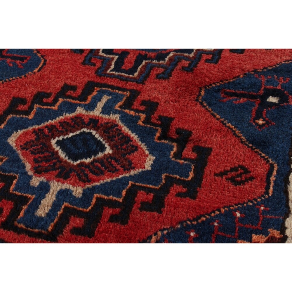 ECARPETGALLERY Hand-knotted Hamadan Red Wool Rug - 2'5 x 9'3
