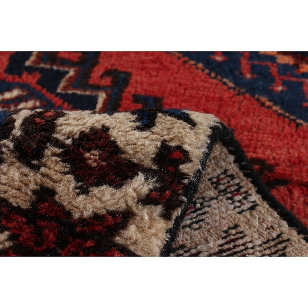 ECARPETGALLERY Hand-knotted Hamadan Red Wool Rug - 2'5 x 9'3