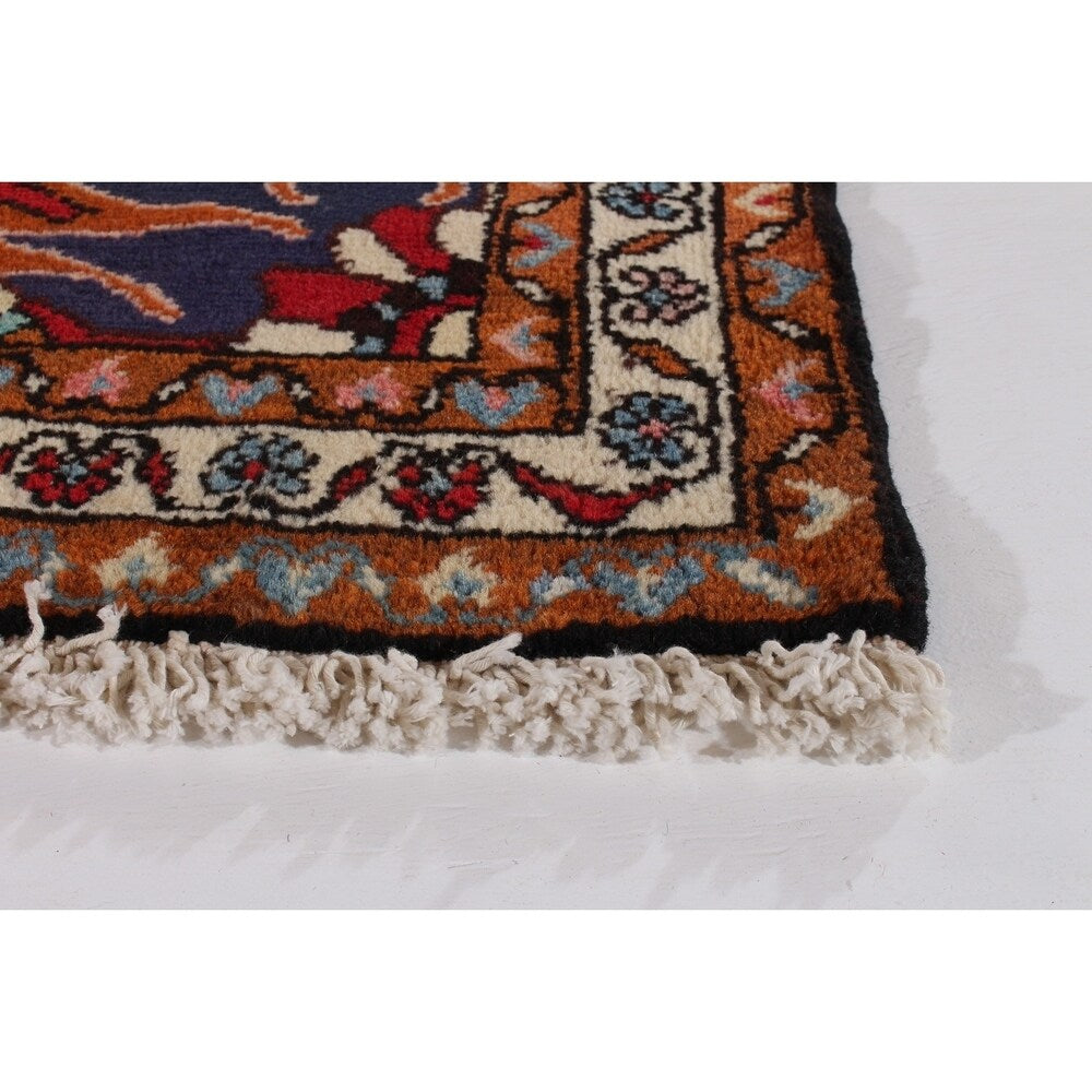 ECARPETGALLERY Hand-knotted Hamadan Red Wool Rug - 2'8 x 4'0