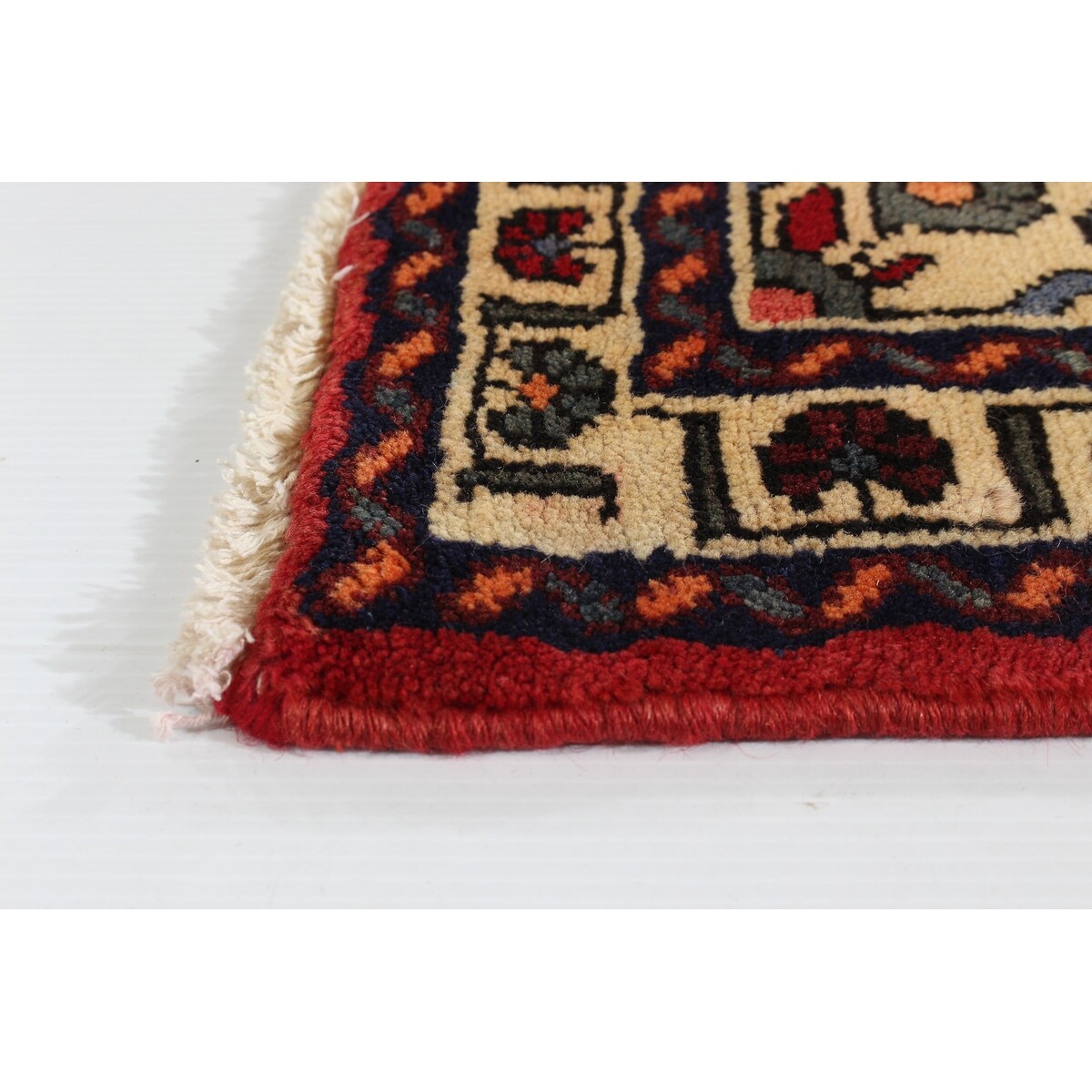 Hand-knotted Hosseinabad Red Wool Rug - 2'6 x 9'11