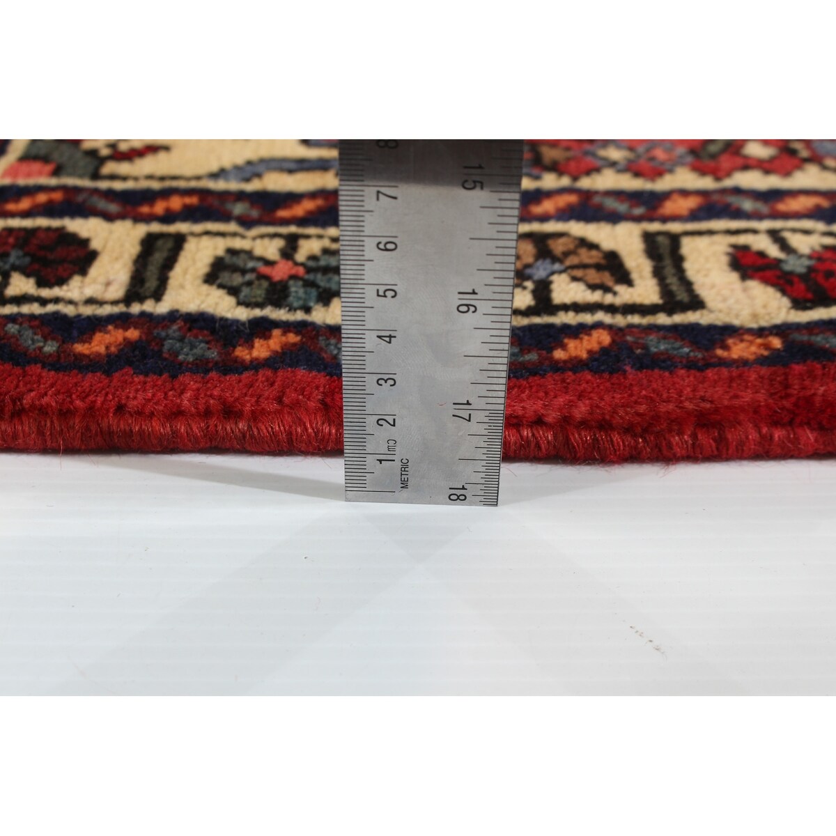 Hand-knotted Hosseinabad Red Wool Rug - 2'6 x 9'11